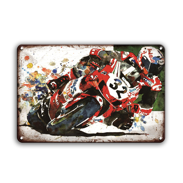 BIGサイズ 60cm×40cm ★★バイクレース★★ バイク・車関連看板多数あり 大型看板専門店