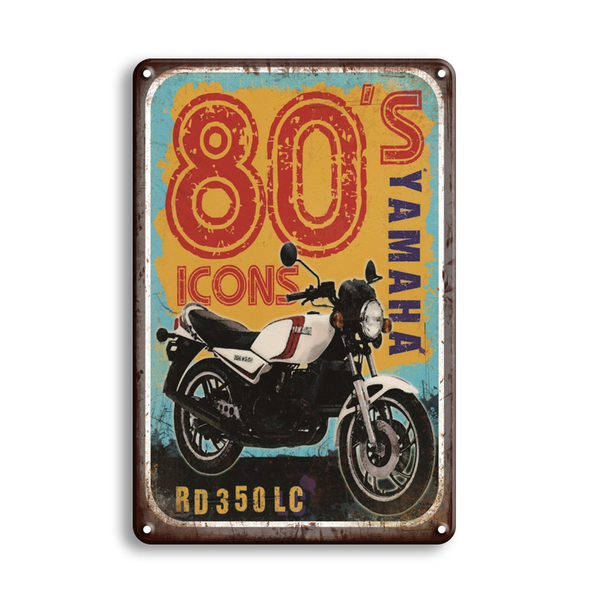 BIGサイズ 60cm×40cm ★★80年代 ヤマハ RD350LC★★ バイク・車関連看板多数あり 大型看板専門店