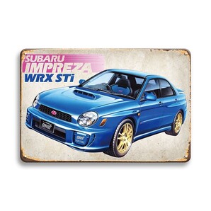 大型サイズ 60cm×40cm ★★スバル インプレッサ★★ マニアックなバイク・車 関連看板多数あり★大型看板専門店★ガレージ