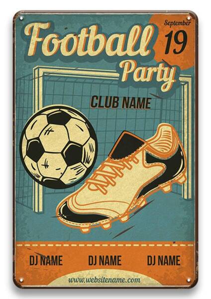 大型サイズ!! 60cm×40cm★お洒落 サッカー部★メタル看板★新品