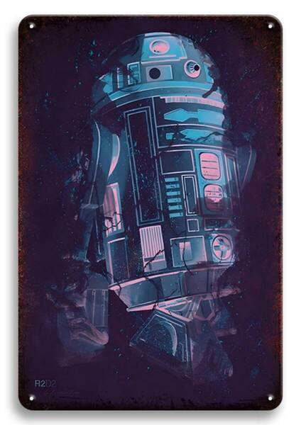 BIGサイズ!! 60cm×40cm★COOOL!! R2-D2 / スターウォーズ★大型看板専門店★メタル看板が大量★新品