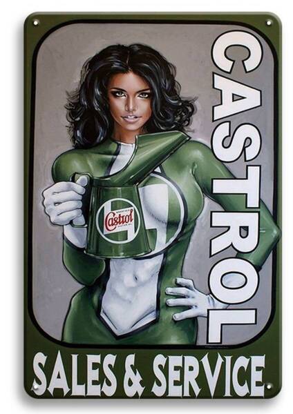 BIGサイズ!!! 60cm×40cm★CASTROL★大型看板専門店★メタル看板が大量★新品★