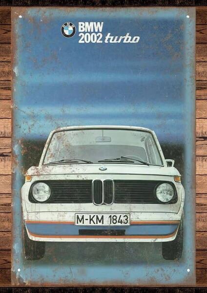 即決SALE!! BMW 2002ターボ 60cm!! 大型メタル看板■アメリカン・ガレージ■新品