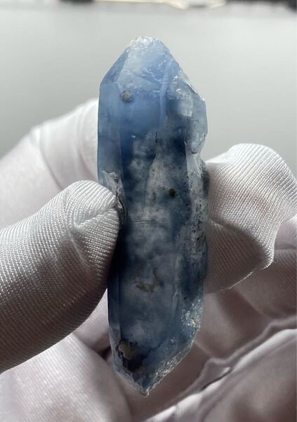 【ものすごく希少 両剣水晶】アフガニスタン産 ブルークオーツ 約19g 0418