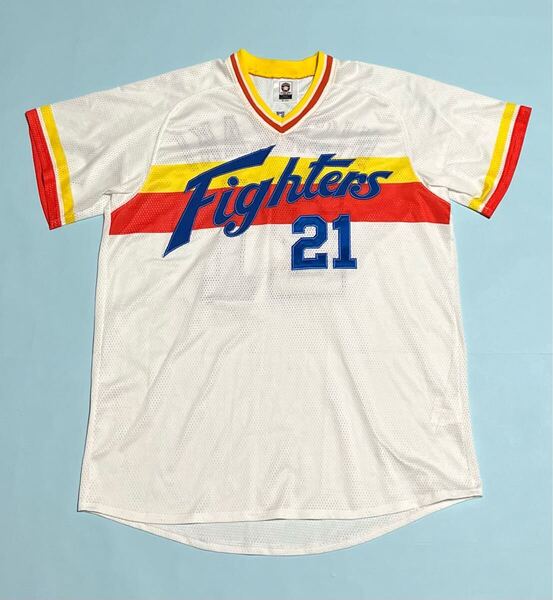 送料無料 即決 日本ハムファイターズ 西崎幸広投手ユニフォーム 1982-1992復刻モデル フル刺繍 MIZUNO