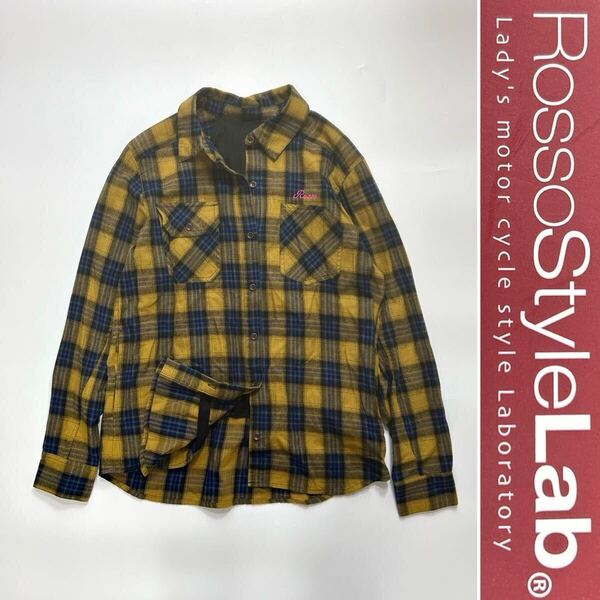 ★特価 Rosso StyleLab ロッソスタイルラボ チェックシャツ プロテクター収納ポケット付き 刺繍ロゴ レディース 羽織り A70430-1