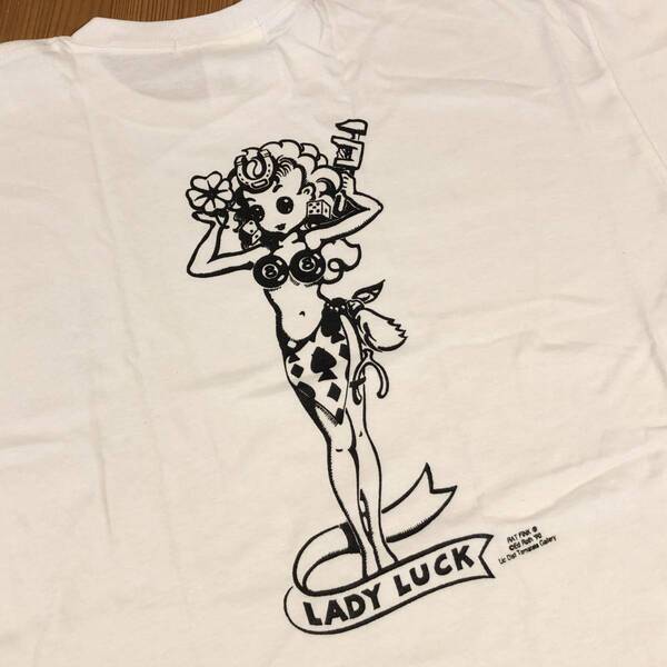 XLサイズ Lady Luck 送料込み レディーラック ホワイト 白 Tシャツ ムーンアイズ mooneyes Rat Fink ラットフィンク 好きの方に