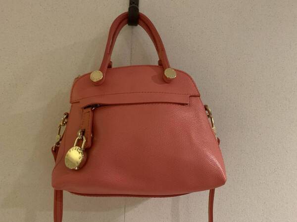 FURLA フルラ パイパー ミニバッグ レザーショルダーバッグ 2WAY ハンドバッグ ショルダーバッグ ピンク系 レザー