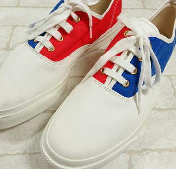 MAISON KITSUNE ローカットスニーカー 24.5cm キャンバス トリコロールカラースニーカー メゾンキツネ