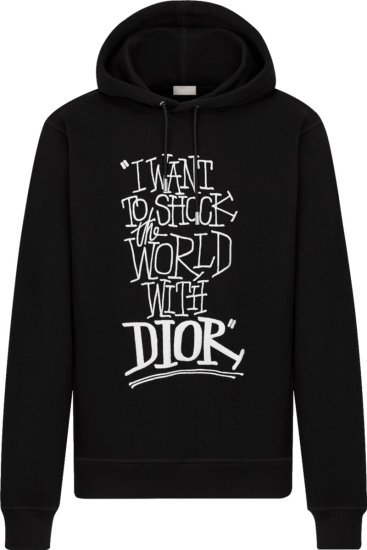 DIOR Shock The World Hoodie stussy ショーンフォント パーカー 黒 Mサイズ
