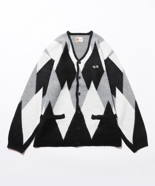 NUMBER (N)INEナンバーナイン タウンクラフト DAIYA JACQUARD CARDIGAN ダイヤジャガード カーディガン ニット