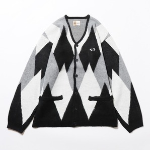 NUMBER (N)INEナンバーナイン タウンクラフト DAIYA JACQUARD CARDIGAN ダイヤジャガード カーディガン ニット