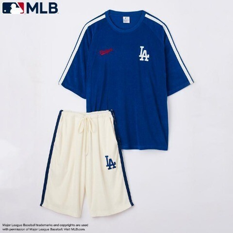 即決 ロサンゼルス・ドジャース メンズ パイル地 ルームウェア【M】新品タグ付き セットアップ Tシャツ 大谷翔平 山本由伸 佐々木朗希