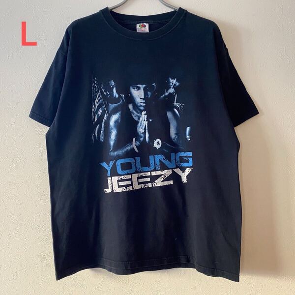 古着 00s Y2K Young Jeezy Put On Tee L Black Rap Band ヤング ジーズィー Tシャツ ラップT バンドT Raptees raptee Rock Band Movie