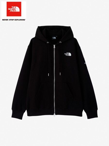 THE NORTH FACE Square Logo FullZip Black ザノースフェイス スクエア ロゴ フルジップ/パーカー ブラック/黒 NT12335-K/XL/LL