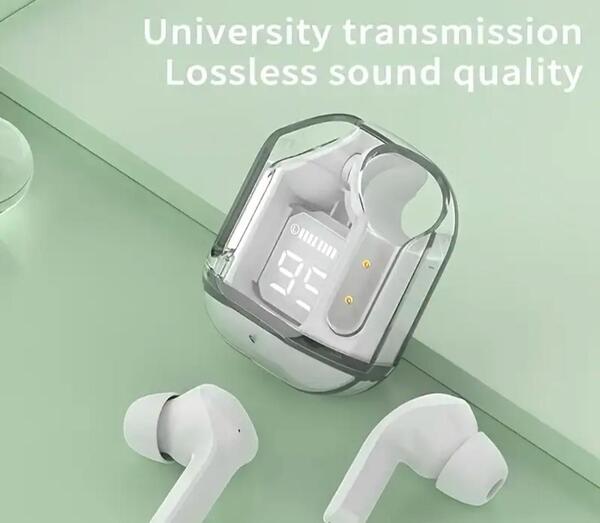 新品 白 ワイヤレスイヤホン Bluetooth 5.3 残量表示 ブルー