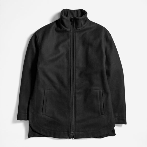 00s EMPORIO ARMANI エンポリオ アルマーニ メルトン ウール ジップアップ ジャケット archive アーカイブ 黒 ギミック