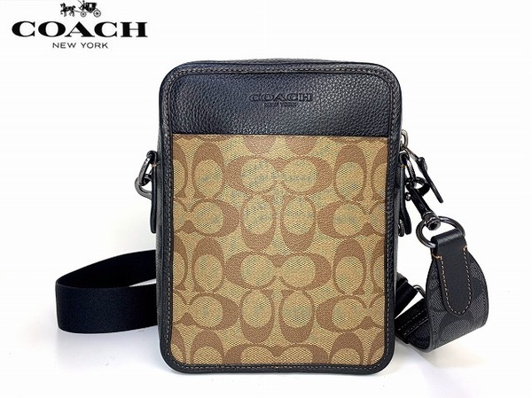 美品★送料無料 コーチ COACH メンズ サリバン クロスボディ シグネチャー ショルダーバッグ