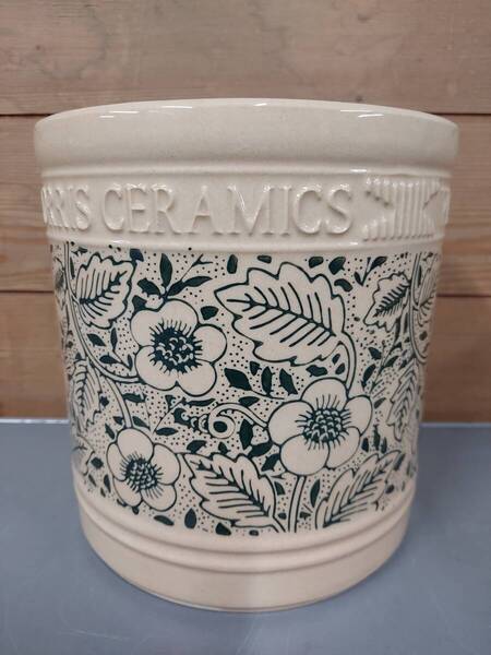即決!送料無料♪ウイリアム モリス William Morris セラミックポット WM フローラルシリンダー グリーン 約φ16xH16cm ◆
