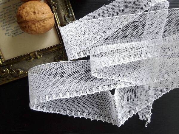 1800年-1900年 フランス レース ヴァランシエンヌ アプリカシオン チュール 刺繍 綿レース 衣装 ドール アンティーク