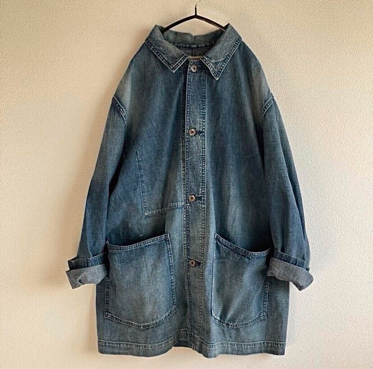 Yahoo!オークション -「デニムカバーオールジャケット」(ロン Yahoo!オークション -「デニムカバーオールジャケット」(ロン