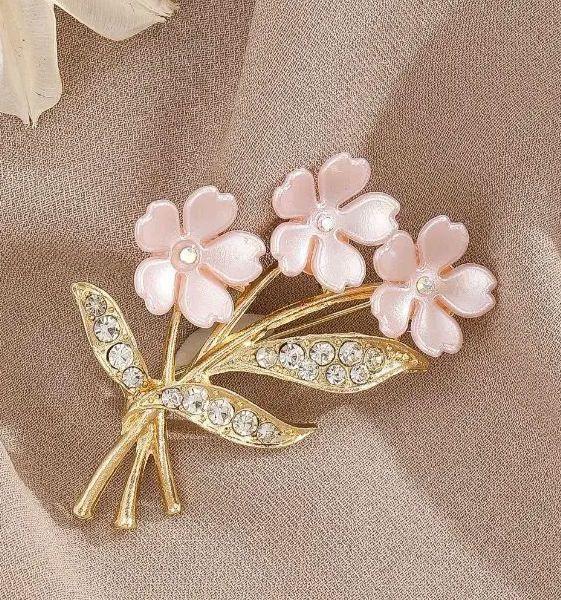 ブローチ#27 フラワー ピンク スーツ フォーマル 参観日 結婚式 母の日のプレゼント カジュアル チャーム 誕生日プレゼント