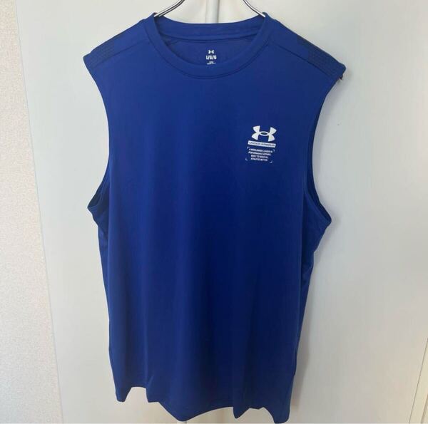UNDER ARMOUR アンダーアーマー M’s Trainingトレーニングウエア L ブルー ノースリーブ ノースリーブタンク タンクトップ