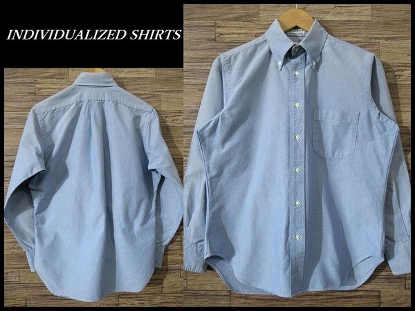 送無 G② USA製 定番 INDIVIDUALIZED SHIRTS インディビジュアライズドシャツ 長袖 オックスフォード コットン BD ボタンダウン シャツ 14