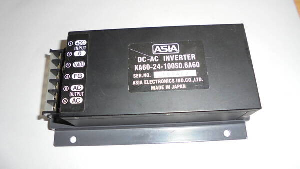 250420001★ASIA KA60-24-100S0.6A60 正弦波出力高効率DC-ACインバータ 入力24V 出力100V 40W