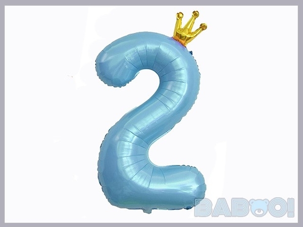 新品 バースデー 王冠 バルーン 風船 数字「2」 誕生日 ブルー 記念日 100cm 40インチ お子様や友人や家族の誕生日 大切な方への記念日等