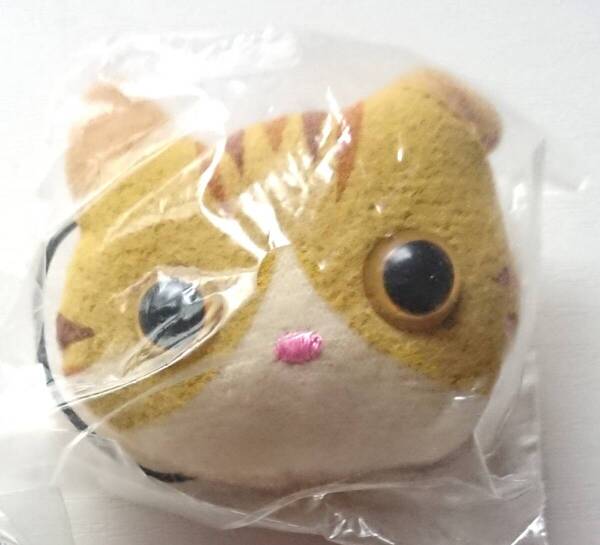 ☆猫のマスコット ストラップ 茶シロ ネコ 茶白