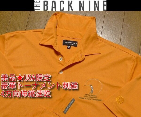4L 3XL XXXL日本サイズ位★セール送無料★BACK NINE USA限定豪華GOLF COUNTRY CLUB美品ゴルフトーナメント特注 ポロシャツ大きいビッグ