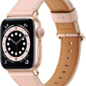 コンパチブル Apple Watch バンド BB1777 49mm 45mm 44mm 42mm、本革の女性用交換用ストラップはApple Watch Ultra2 Ultra (ピンク)