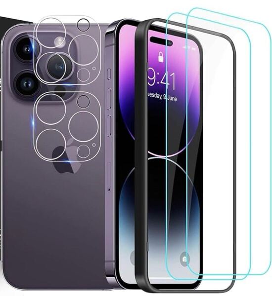 iPhone15pro ガラスフィルム BB1765 3Dカメラフィルム 液晶保護フィルム 9H 日本産 日本語説明書付き 貼り付けガイド付き