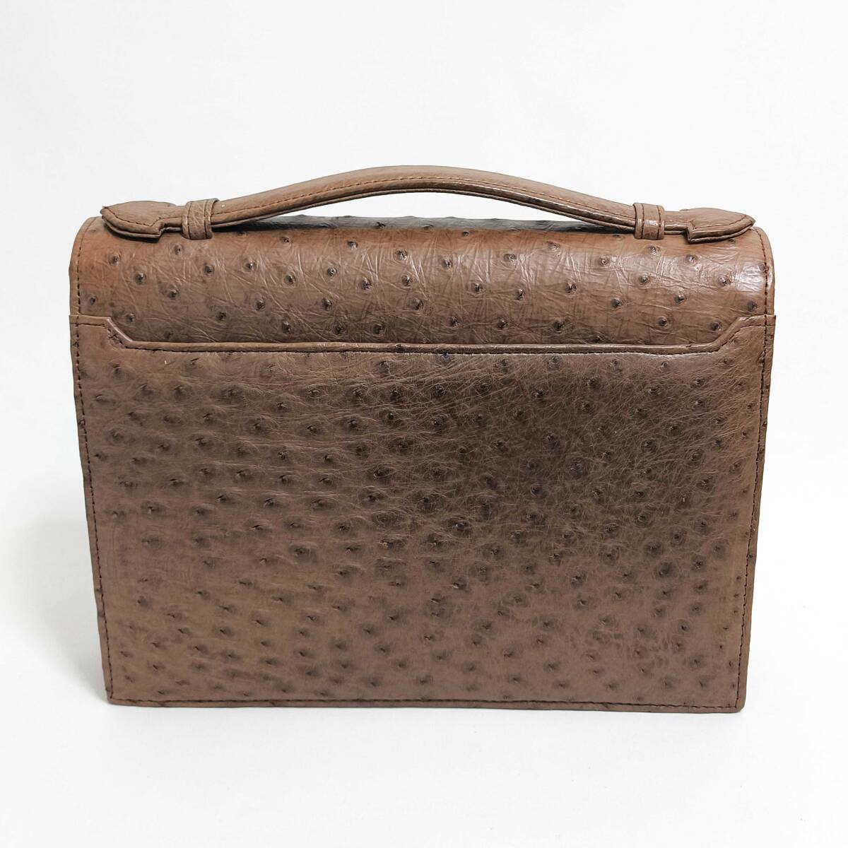 オーストリッチ（ダチョウ革） ハンドバッグ ブラウン 2way