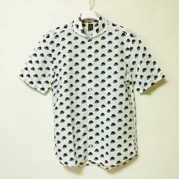 TAKEO KIKUCHI タケオキクチ メンズ4 ハット柄 半袖コットンシャツ 中古 送料込み