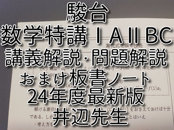 駿台 24年 数学特講ⅠAⅡBC 夏期 井辺先生 プリント・板書 フルセット 河合塾 駿台 鉄緑会 東進 SEG