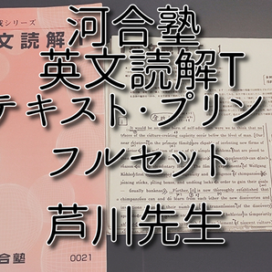 河合塾 芦川先生 英文読解T テキスト・プリント フルセット 上位クラス トップレベル 英語 駿台 河合塾 東進 SEG 鉄緑会 Z会