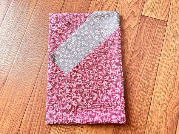 送料無料 未使用 むす美 桜柄 両面江戸小紋(お国染)風呂敷 90×90cm 綿100% リバーシブル