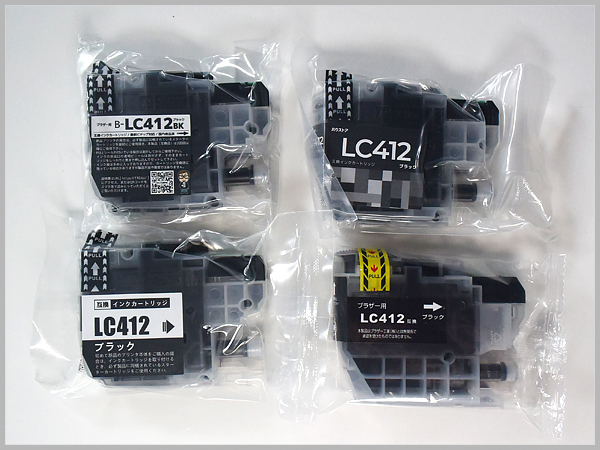■ ブラザープリンター 互換インク LC412 黒 4個 ■