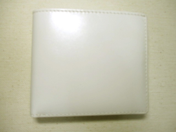 格安 新品 財布 メンズ 二つ折り 本革 牛革 カード入れ多数 きれいなホワイト SALE OFF セール