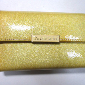訳アリ 新品 財布 プライベートレーベル Private Label 三つ折り ブランド 本革 牛革 メタリックイエロー