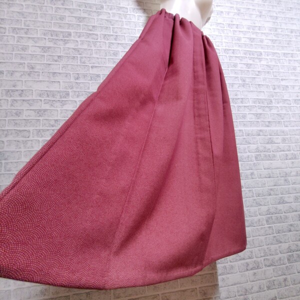 マキシスカート ロングスカート ゴムスカート ハンドメイド!着物リメイク 春