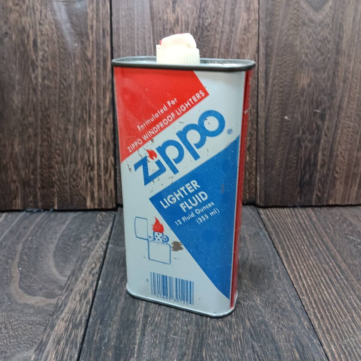 Vtg Zippo Lighter Fluid Canister Metal Can Advertising Red