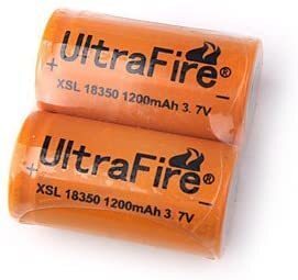 UltraFire 保護無し XSL 18350 1200mAh リチウムイオン充電池2本