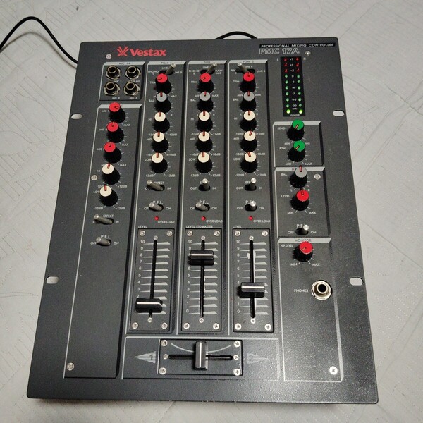 中古VESTAX PMC-17A DJミキサー 3チャンネル仕様 3バンドイコライザー アナログミキサー ベスタクス