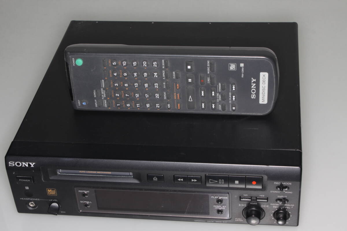 ミニディスクデッキ SONY MDS-S38 リモコン付き 完動品・動作