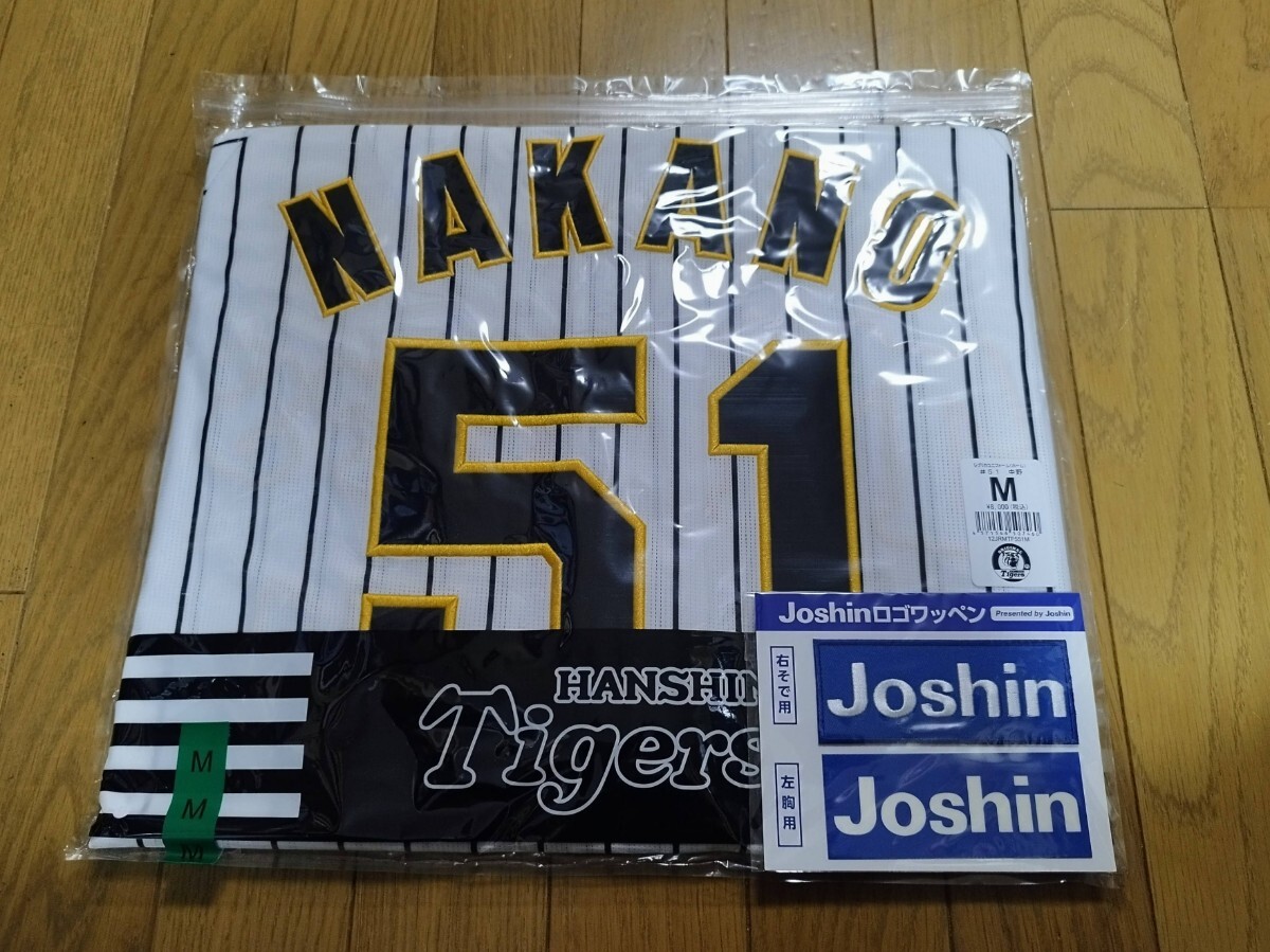 チャンピオンワッペン　阪神タイガース　中野拓夢　旧レプリカユニフォーム　M 阪神・中野「かっこいいな」 金色だらけユニで本拠開幕ゴールド