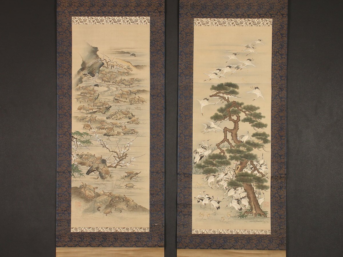 Yahoo!オークション -「鶴亀 掛け軸」(日本画) (絵画)の落札相場 Yahoo!オークション -「鶴亀 掛け軸」(日本画) (絵画)の落札相場