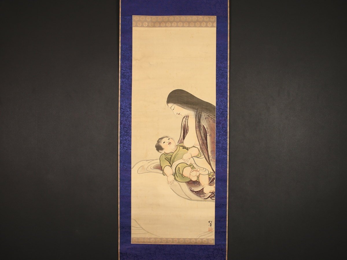 Yahoo!オークション -「上村松園 掛け軸」(人物、菩薩) (日本画 Yahoo!オークション -「上村松園 掛け軸」(人物、菩薩) (日本画